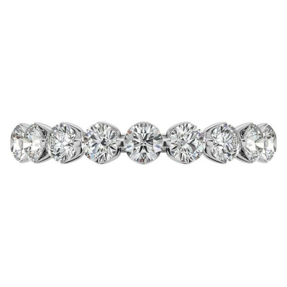 9-Stone 3mm Round Moissanite Stackable Band - Picture 2 of 16